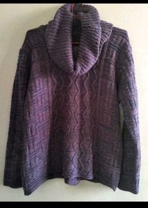 purple cowl neck pullover