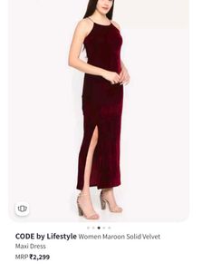 Bodycon Maroon Velvet Backless Dress