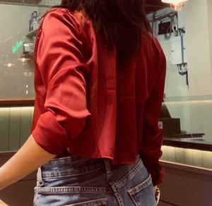 Red Crop Top Shirt