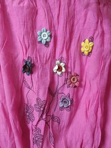 Pink Floral Embellished Top