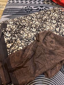 Brown Saree With Blouse
