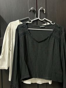 Black and White Long Sleeve Top Combo 2