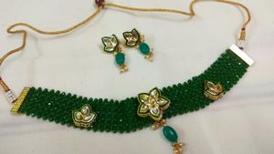 Crystal and kundan Work choker set