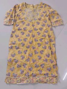 Yellow Printed Kurta Set