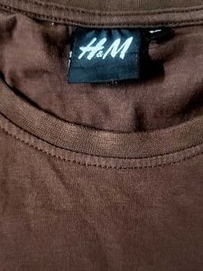 H&amp;M Brown Logo Tee - Size