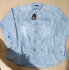 Denim Casual Shirt, 3XL SIZE