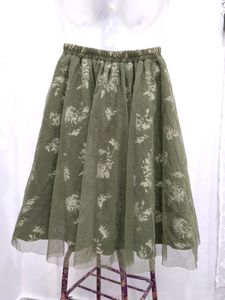 Tulle Inner Printed Mini Skirt