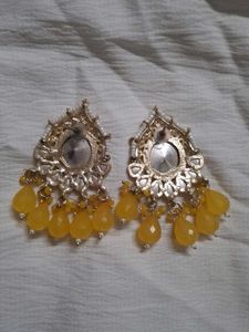 💛 Yellow Jumka – Elegant Earrings ✨