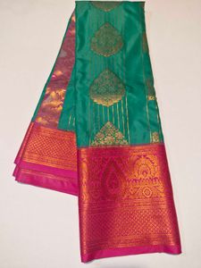 Elegant Green &amp; Pink  Boarder Saree