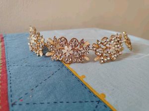 Gold Rhinestone Floral Headband