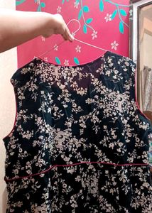 Ethical Black Floral Kurta