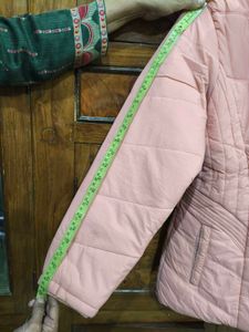 Pink Padded Jacket with Hood