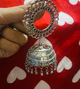 Silver Jhumka Earrings