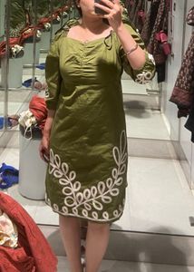 Green Embroidered Dress