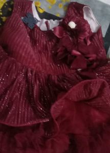 Maroon Ruffle Dress
