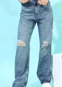 Ripped Wide Leg Jeans
