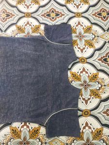 Denim Print Embroidered Cotton Kurti M-l