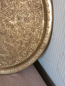 ANTIQUE BRASS PLATTER OR PLATE 1920s