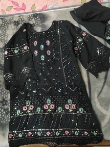 Embroidered Black Dress+2 frocks