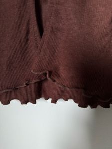 Brown Tie Front Crop Cardigan