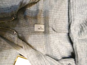 Gray Ribbed Zip-Up Hoodie