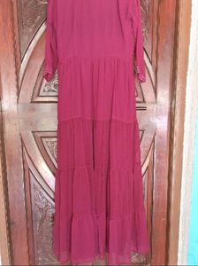 Maroon Gown For Girls