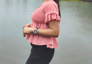 New Pink Peplum Top