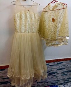 Dress with Detached Capelet