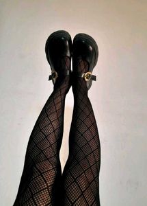 Diamond Net Patterned Black Tights 😍✨