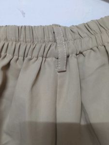 Beige Wide-Leg Trousers