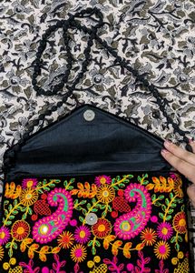 Brand New Velvet Embroidered Sling Bag