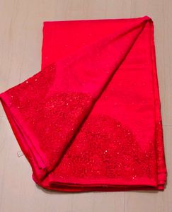 Red Embellished Saree