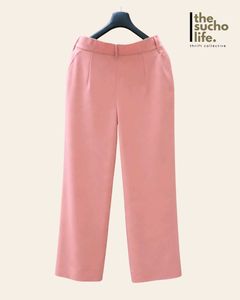 Elegant Pink Wide-Leg Trousers Women