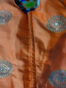 Orange Embellished Blouse