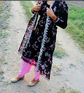 Black suit set with duppta