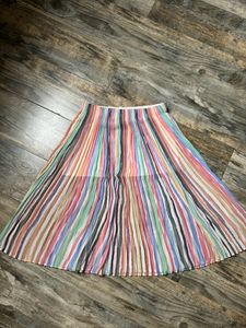 Multicolour Pleated Slit Skirt - Zara