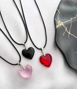 Y2k Glossy Heart Cord Necklaces Pack Of 3