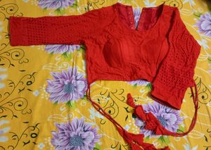 Pure Hakoba Blouse (red)