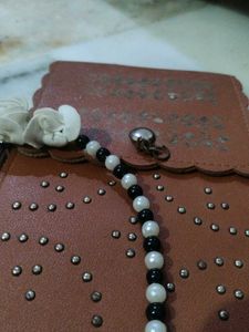 Brown Studded Crossbody Bag Combo With Hair Band