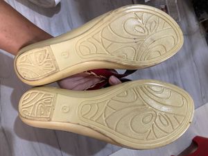 Red &amp; Gold Thong Sandals