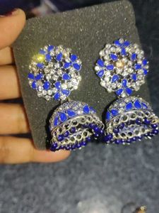 Blue Jhumka Earrings