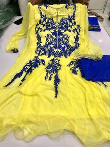 Karisma Kapoor Inspired Yellow-Blue Designer Gown