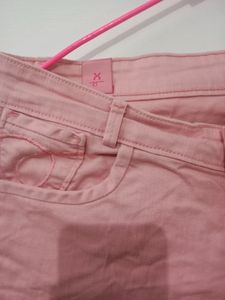 Aesthetic Pink Denim Capri