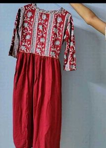 Red Printed Kurta
