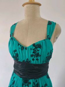 Teal Floral Dress
