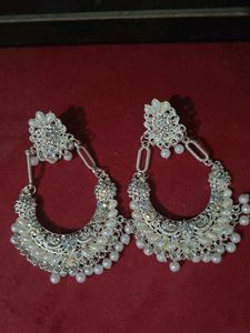 (2 Pair Of Earings)1 Pearl Statement, 1silver