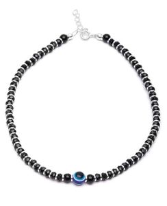 Real Silver Evil Eye Anklet