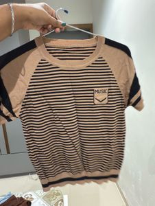 Women’s Striped Cotton Rich Polo Tshirt