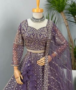 Handwork Gorgeous Purple Lehenga Choli with Dupatt