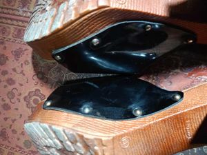Vintage Black &amp; Wood Clogs